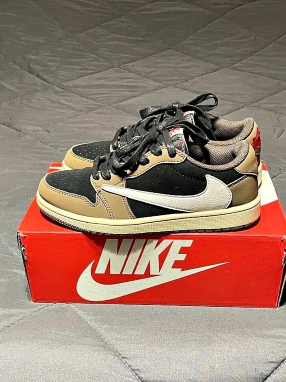 Nike Air Jordan 1 Low Travis Scott Sneakers in Black & Brown